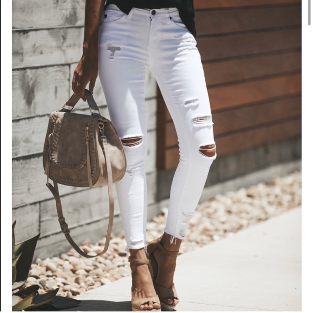 VICI KanCan white distressed skinny jeans